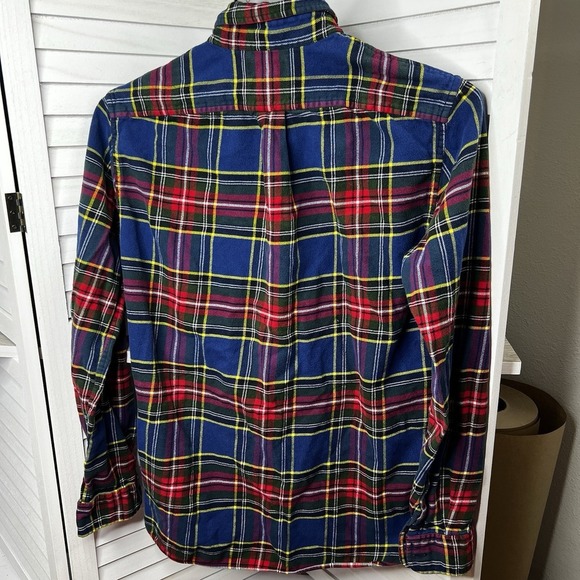 Vintage Y2K Lands' End Multicolored Plaid Men's Flannel Medium Tailored 15-15.5 - Picture 3 of 5